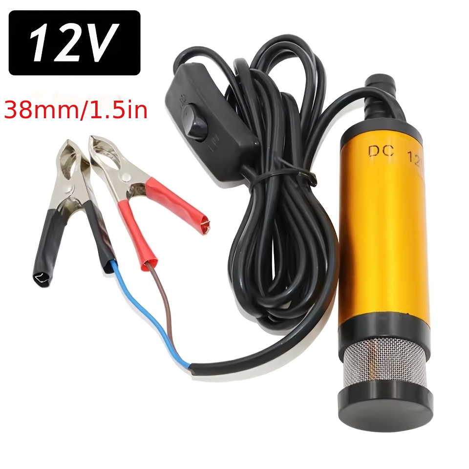 TEMU Pompa elettrica per 12V CC 12L/min ad flusso, pompa portatile per diesel e acqua con interruttore di controllo e accessori completi, universale