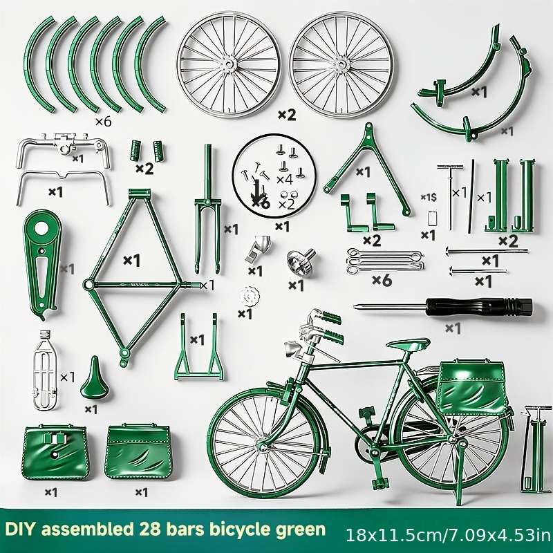 58pcs Vintage Style Bicycle Model Display
