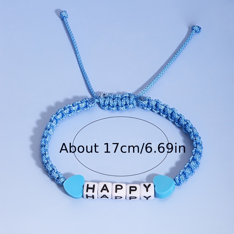 Customizable Colorful Polymer Clay Heart Bracelet, Handmade