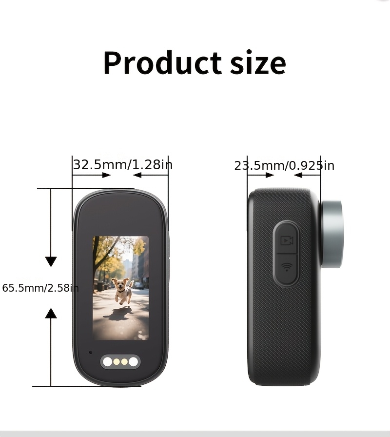 1 4K Thumb Camera | Portable High-Definition WiFi Camera for Cycling, Hiking, Outdoor Activities, and Daily Life Recording, PC Material, Rechargeable Lithium Battery, TF Card Storage