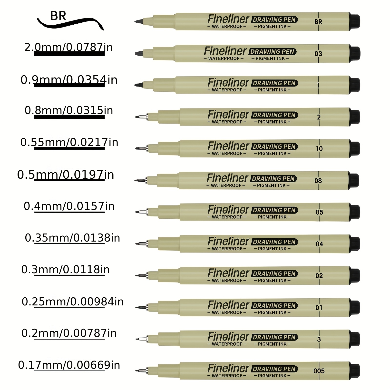 TEMU 12/18pcs Gel Pen Drawing Art Pens: Nib Sizes, Black Refills, Suitable For Artist Illustrations, Sketching, Anime, , Technical Drawing, And