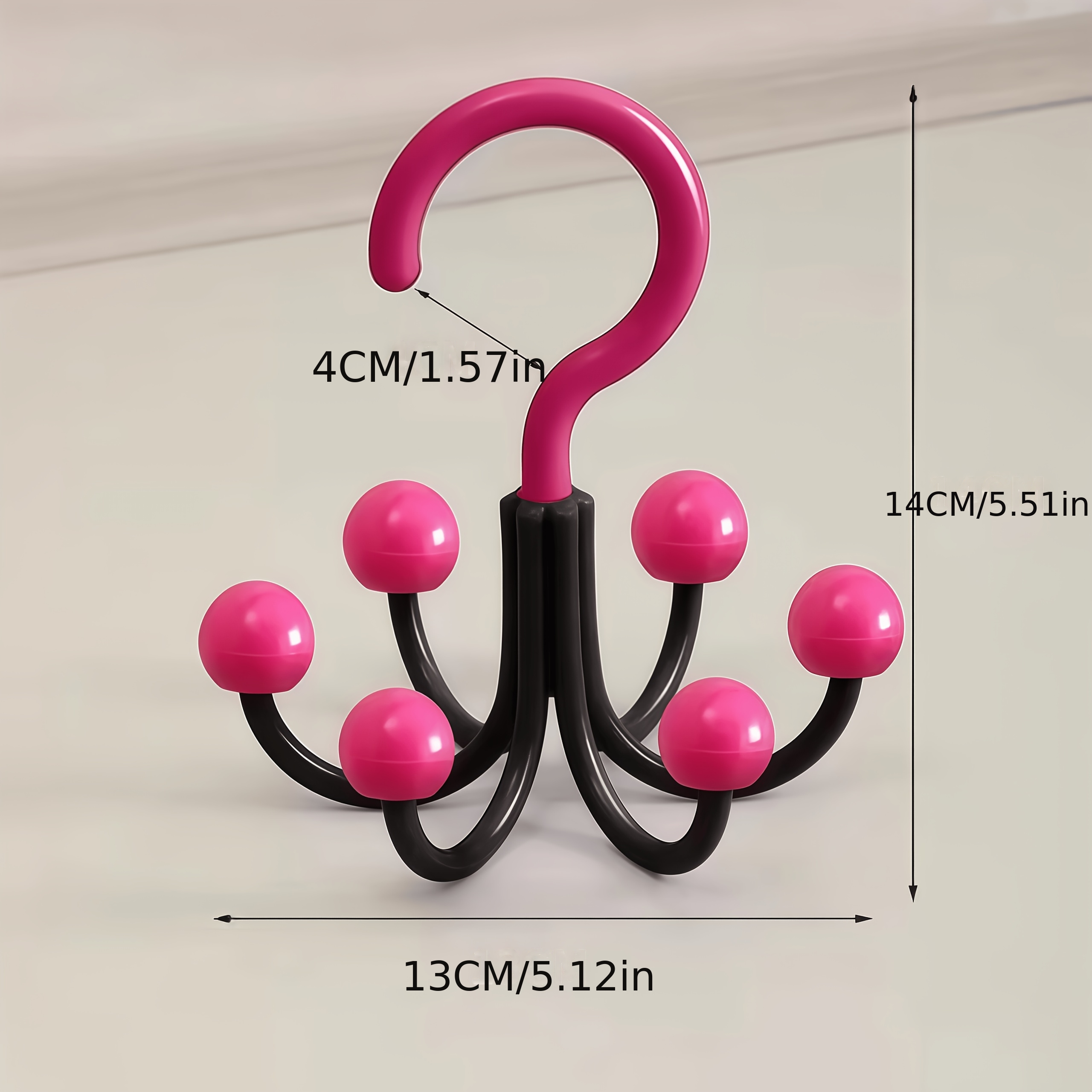 Rotating Hooks - Space Wardrobe, Bathroom, Dormitory Multi Functional Suspension Rack - Suitable For Clothes, Bags, Hats - Screw/adhesive Installation - In Black, Pink, Green, Red - Durable Material
