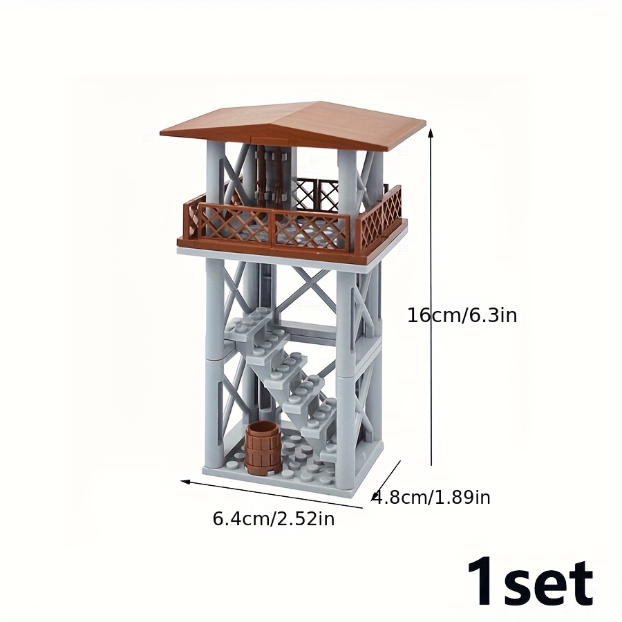 Moc Tower Army Military Accessories Cannon Fence Net Building Blocks Bricks Assembly Parts Diy Construction
