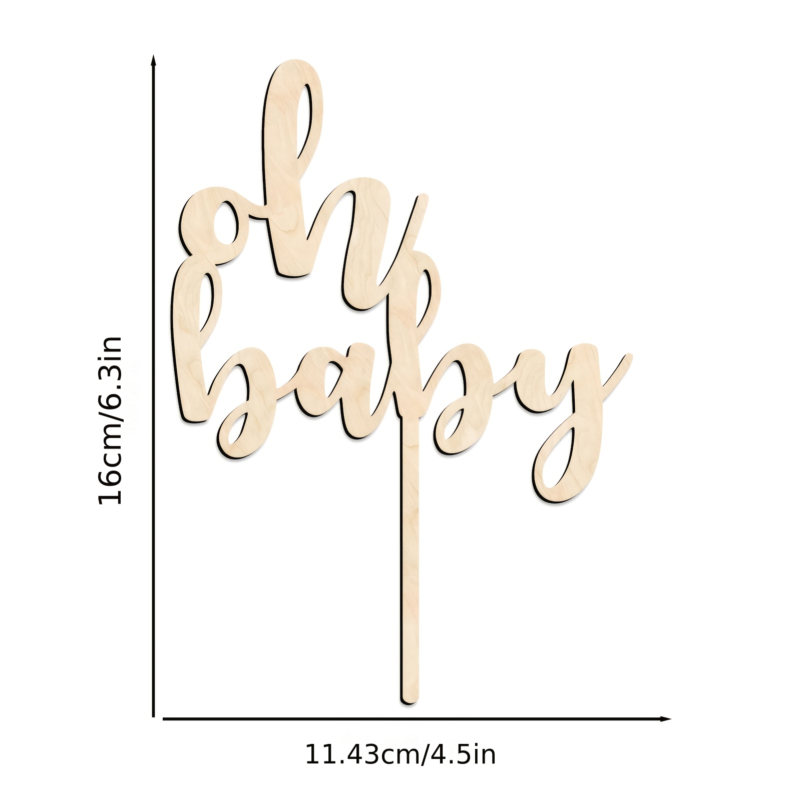 Image of Oh Baby Wooden Cake Topper Baby Shower Cake Decorations For Gender Reveal Party Decoration Party Supplies