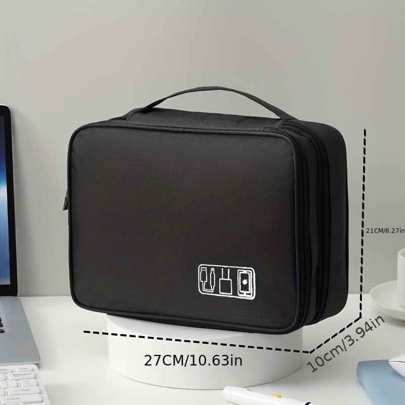 E-shop Großvolumige Tech-Organizer-Tasche mit Tablet///SD/CD-Aufbewahrungsfächern – für Elektronikzubehör auf Reisen im Beruf – Kompatibel mit Kabeln,
