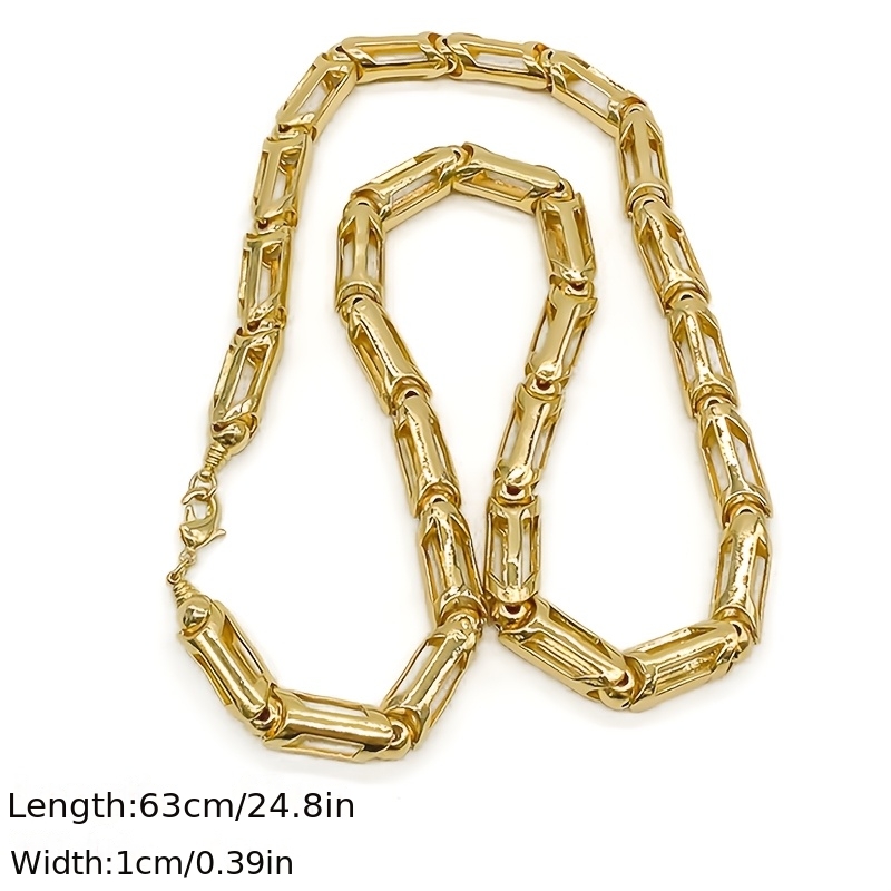 1 europäische und amerikanische hohl-kette im quadrat-design,   für den täglichen gebrauch und party-veranstaltungen,   unverzichtbares accessoire für partys, einzigartiges design, hochwertige, robuste kupfer-herrenkette, exquisites weihnachtsgeschenk
