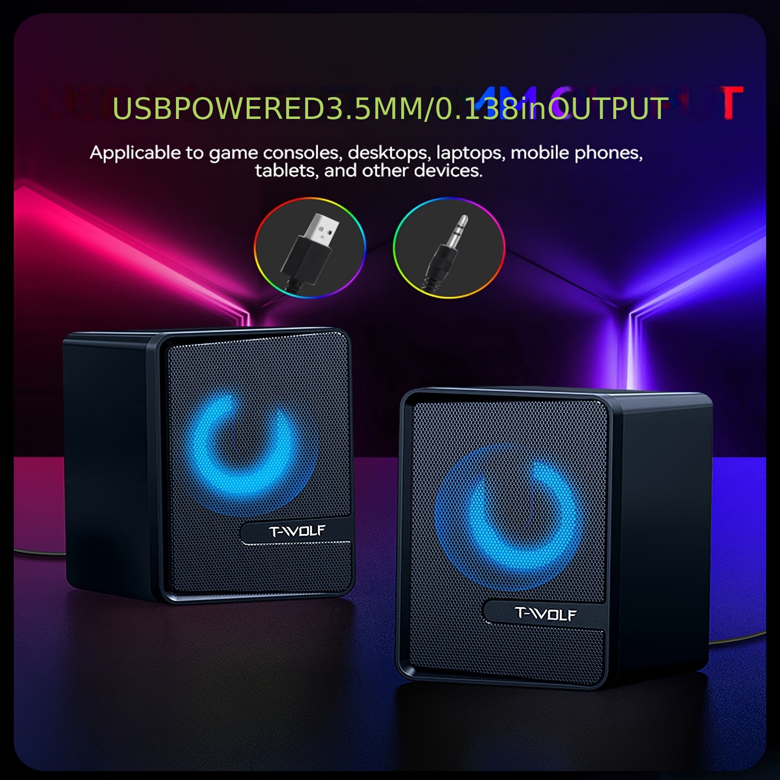 TF880 Complete Wired Gaming Set: Perfectly Compatible with PC, Laptop, And Console, Featuring an Anti-Slip Mouse, Sturdy Mouse Pad, Comfortable Headset, Dreamlight Keyboard, And Versatile Speaker with USB Power, 3.5Mm Output, Dual Diaphragm