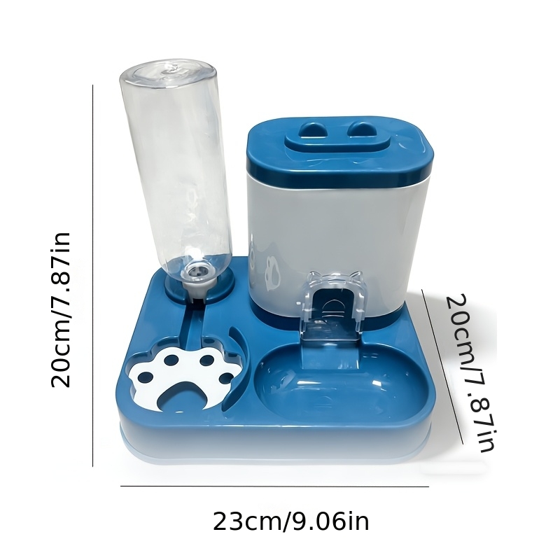 Smart Pet Feeder And Water Dispenser Set, Easy Assembly, Suitable for Cats And Small Dogs, Blue, Pink, Gray, Green, Yellow Available, Transparent/White 2 Specifications Available, Ideal Gift for Relatives, Friends, Colleagues, Non-Electric