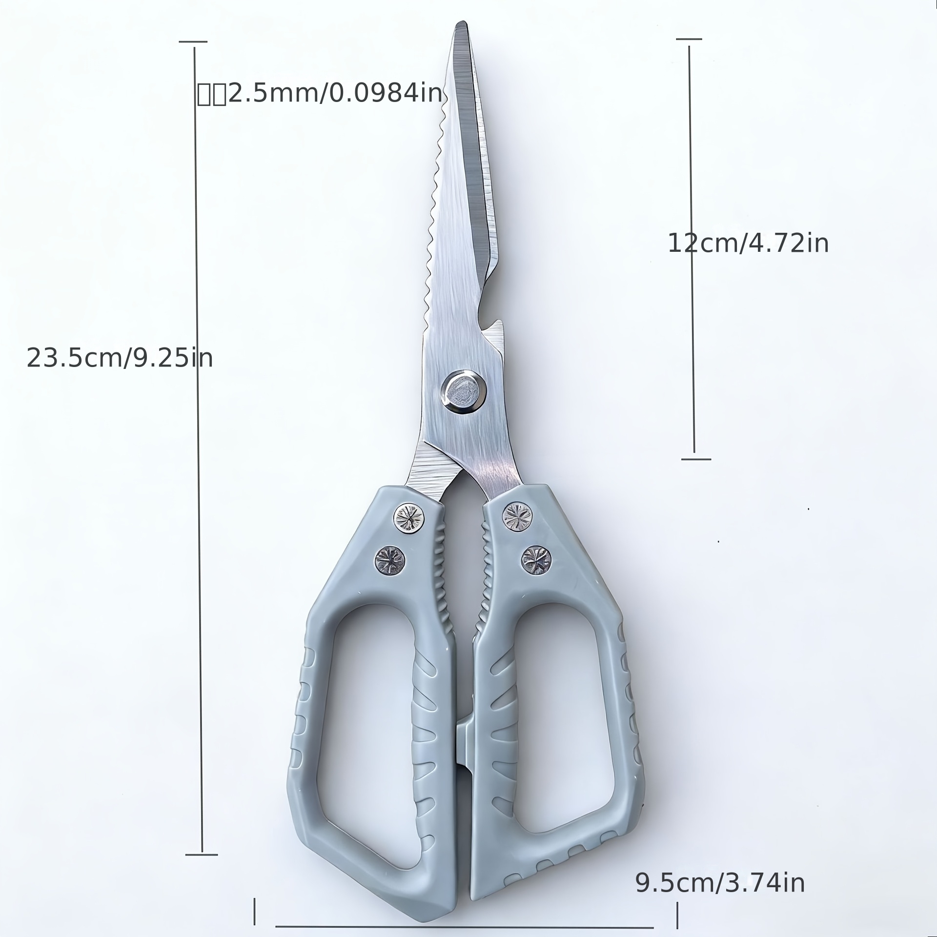 TEMU Heavy Duty Stainless Steel Kitchen Scissors - Sharp Shears For Meat, Vegetables, And Bones - Ideal For Turkey Preparation, Kitchen Additions