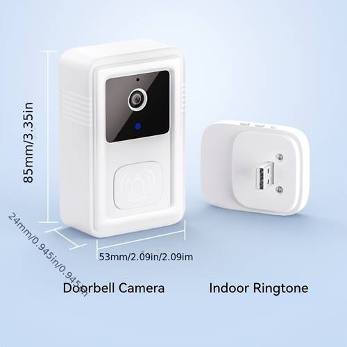 video wifi inteligente, cámara de seguridad para puerta, con visión nocturna , audio bidireccional, cambiador de voz, grabación en , alimentación por batería recargable, instalación sin perforaciones, 365 días de , para seguridad en el hogar y