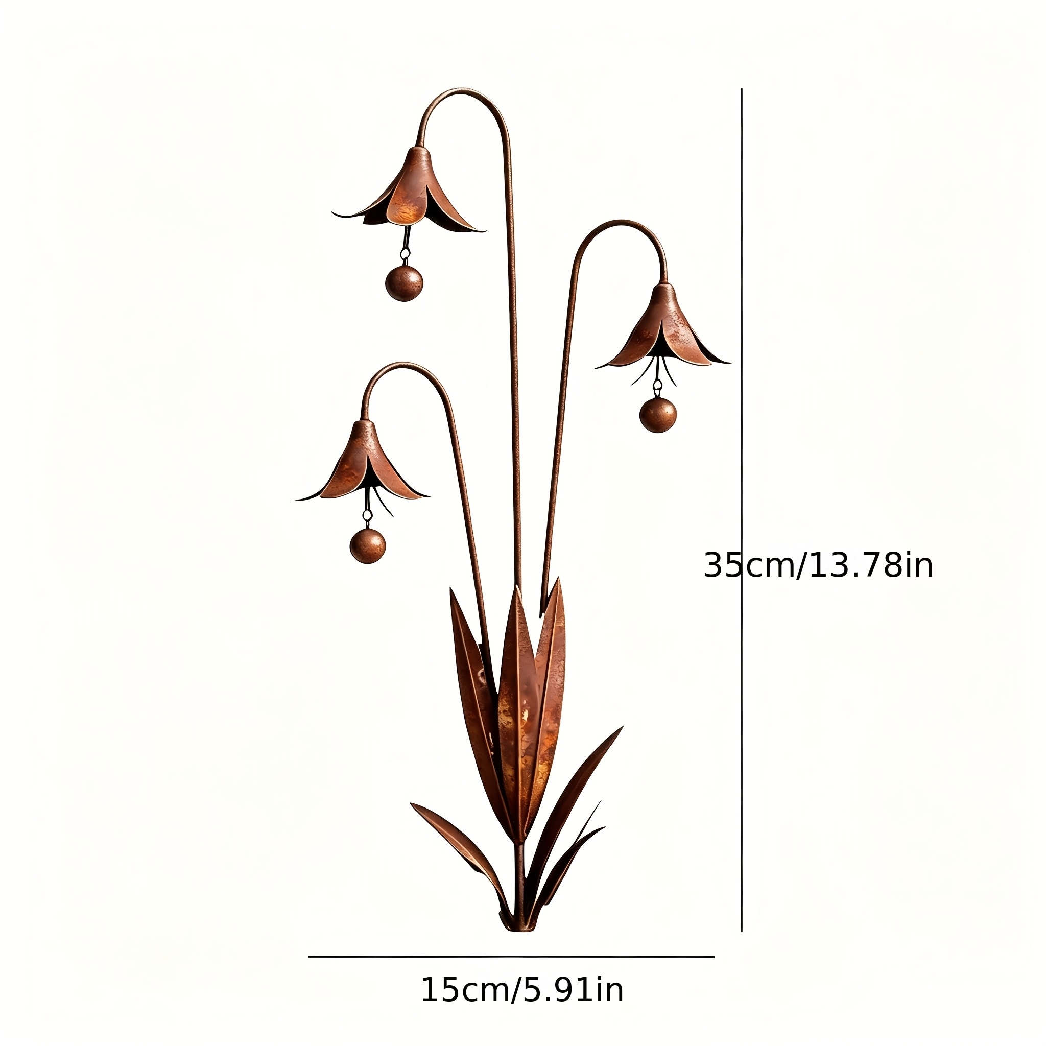 TEMU 【3D】 1pc Simulation Rouille Fer de Sol Épais Forgerie Rouille-Resistant Résistant au Soleil Résistant à Ornements Jardin Extérieur de Fleurs