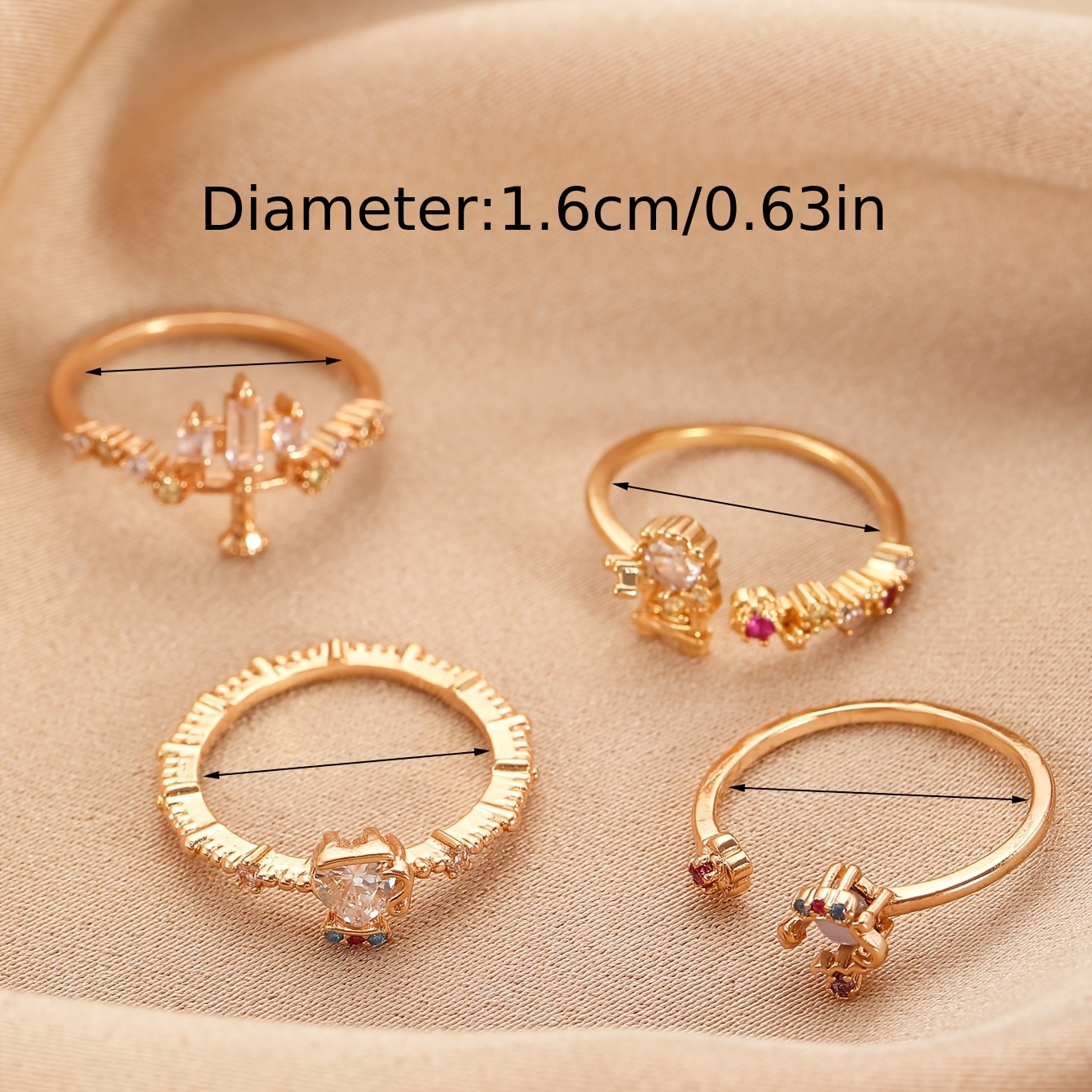 Luxurious French-Style Fairytale Ring with Synthetic Zirconia