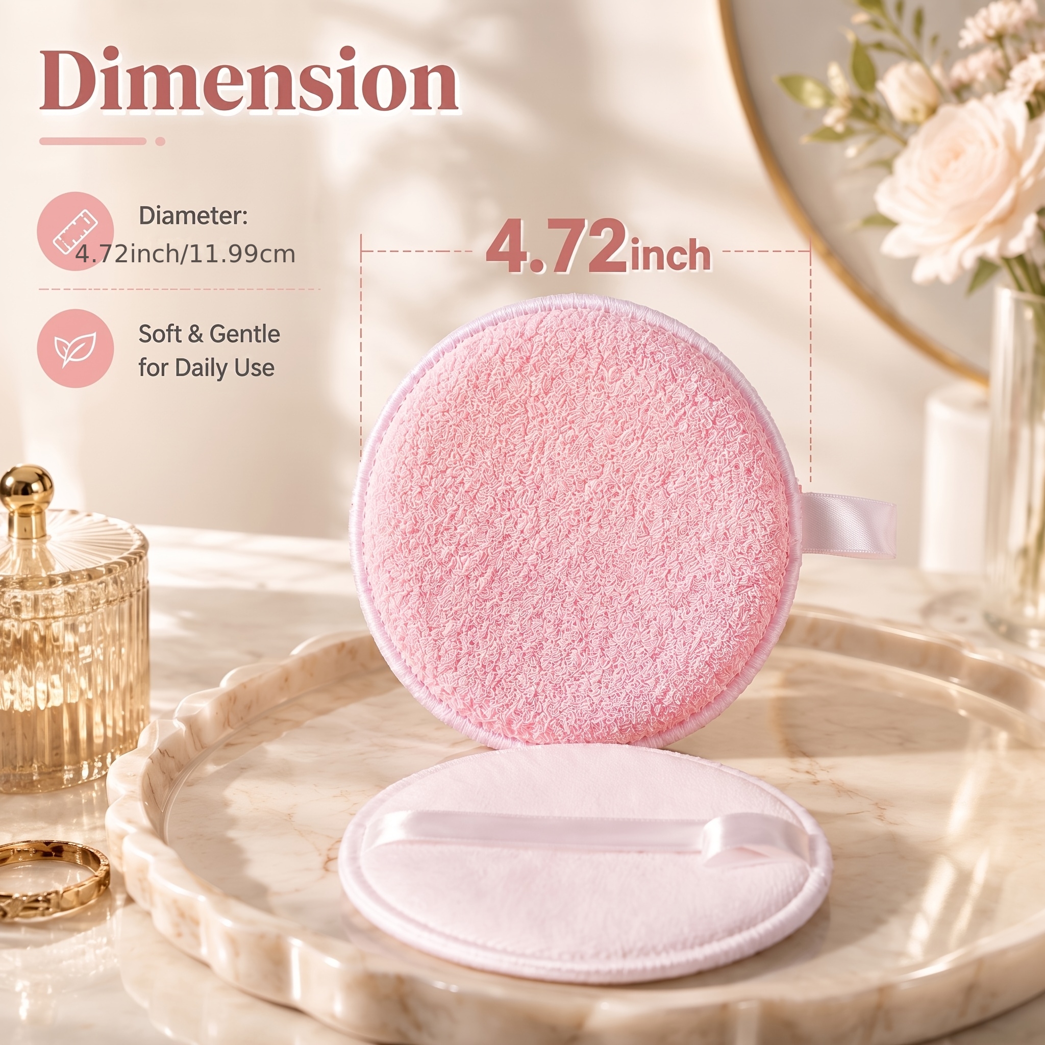 8-Pack Exfoliating Body Scrubber Round Shower Sponge Set