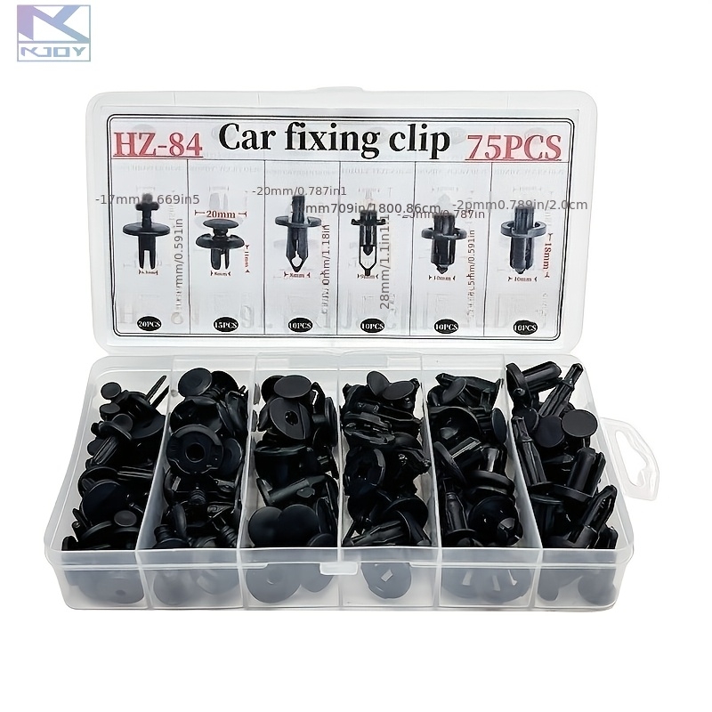 TEMU 75pcs Automotive Clips Kit - Car Retainer Clips, Bumper Fasteners, Push Pin Rivets Set, Universal Fit For Most Vehicles