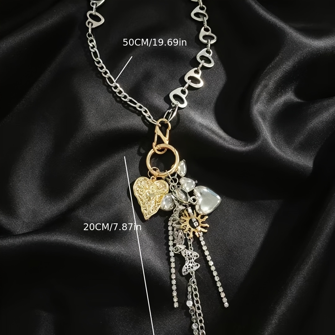 Personalized Heart Tassel Clavicle Necklace, Multi-Functional