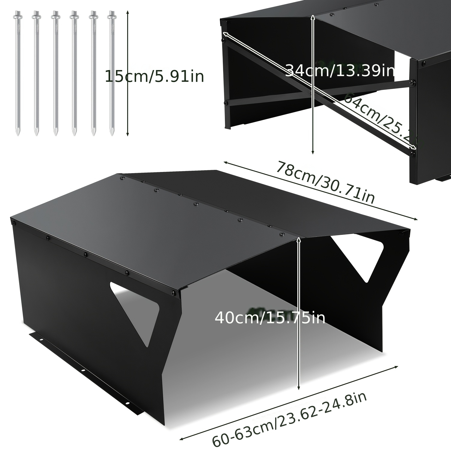 Image of Black Robotic Lawnmower Shelter, 78 X 40cm, A Shelter For Robotic Lawnmowers Featuring A Fully Enclosed Windbreak; Weather-resistant And Uv-resistant, Providing Effective Protection Against .