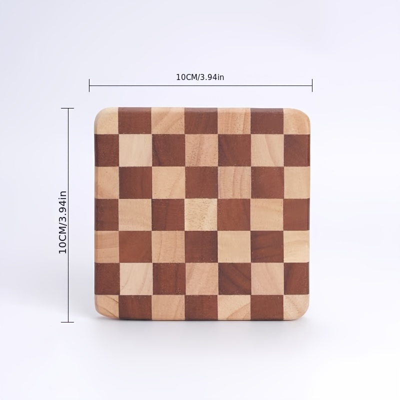 Chessboard Pattern Solid Wood Coaster Coffee Coaster, Gongfu Tea Coaster, Coaster 10*10cm