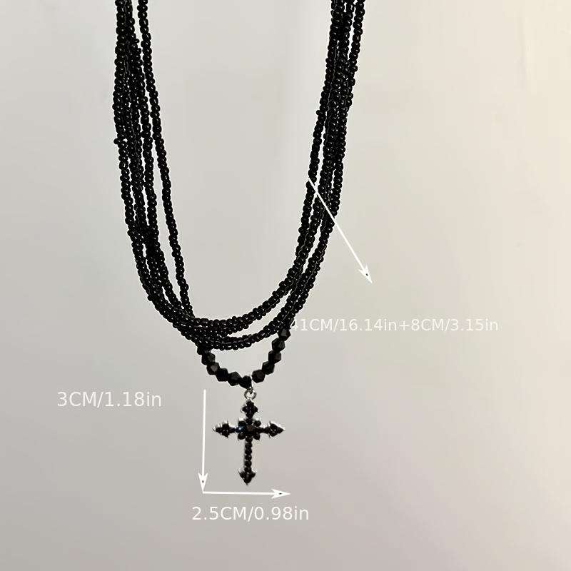 Dark Princess-inspired Cross Multi-layered Stackable Necklace, Fashion Accessory