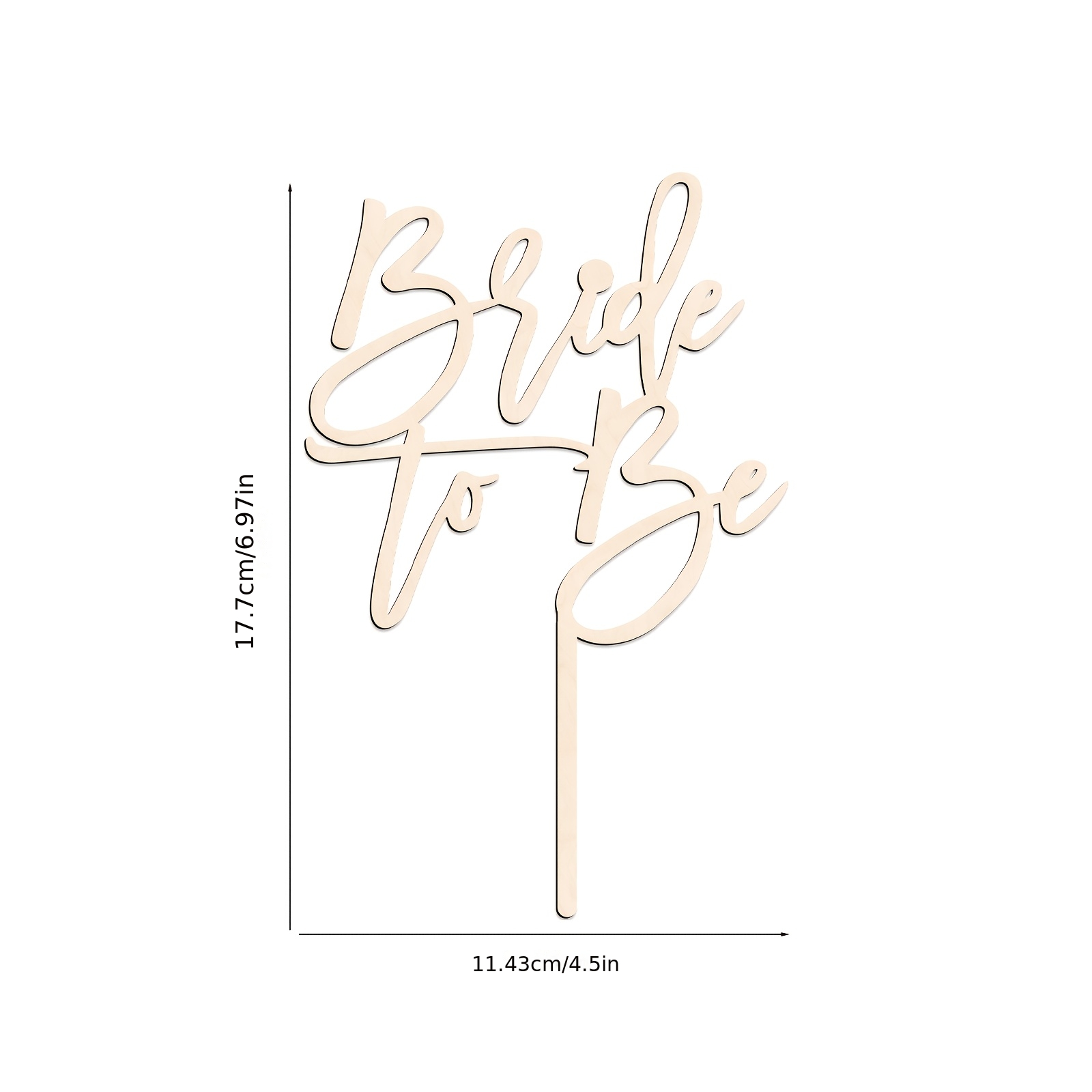 Image of 1pc Wooden Cake Topper For The Bride-to-be, Perfect For Engagement Celebrations, Wedding Cake Decoration, And Bachelorette Party Supplies, Halloween, Christmas