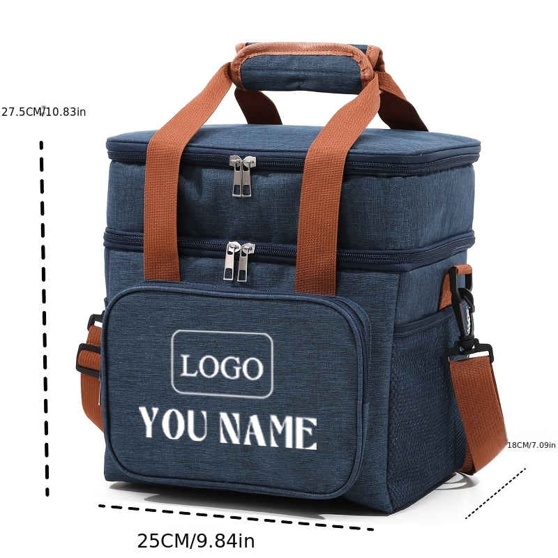 TEMU Customizable Photo   Name, Insulated Cooler Tote Bag With Crossbody Strap For Picnics, Lunch Box Bag, Office Bento Bag, Backpack-style