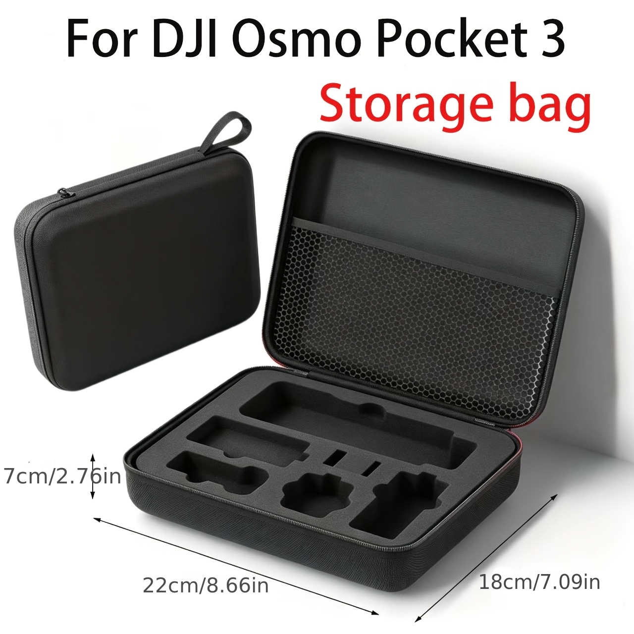 TEMU Étui pour Pocket 3 avec coque rigide et étui en PU adapté au boîtier de l'appareil photo, sac de transport style sac à main, étui portable pour