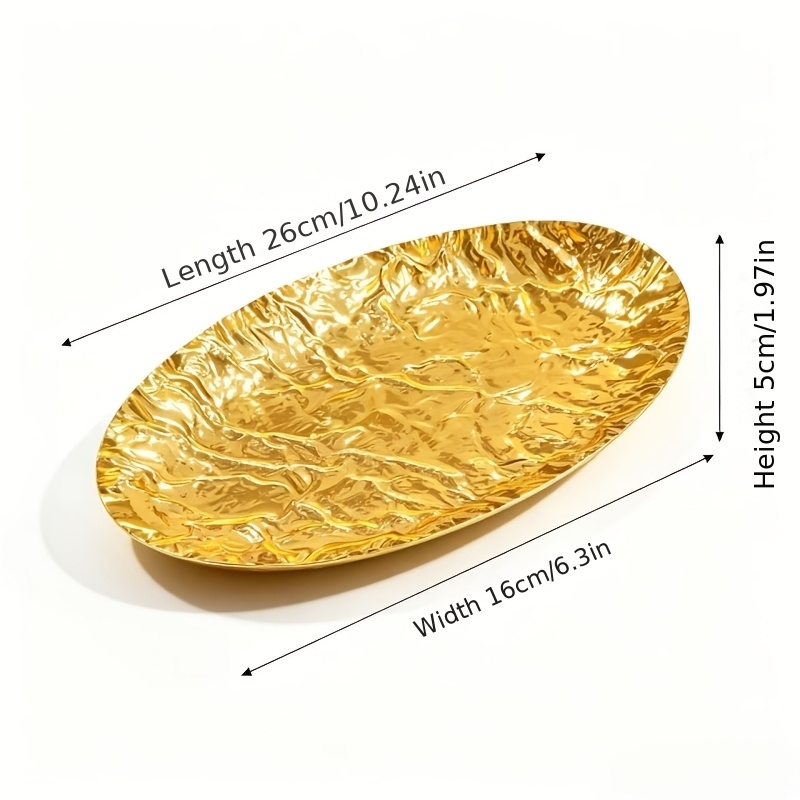 Image of Handcrafted Wrought Iron Storage Tray With Golden Texture, Featuring -legged Stable Support For An Of Home Decor And Practical Storage, Non-food Contact