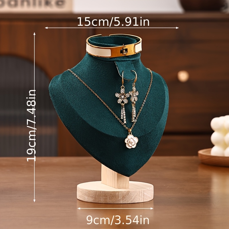 3-in-1 Wood Jewelry Bust Display Stand
