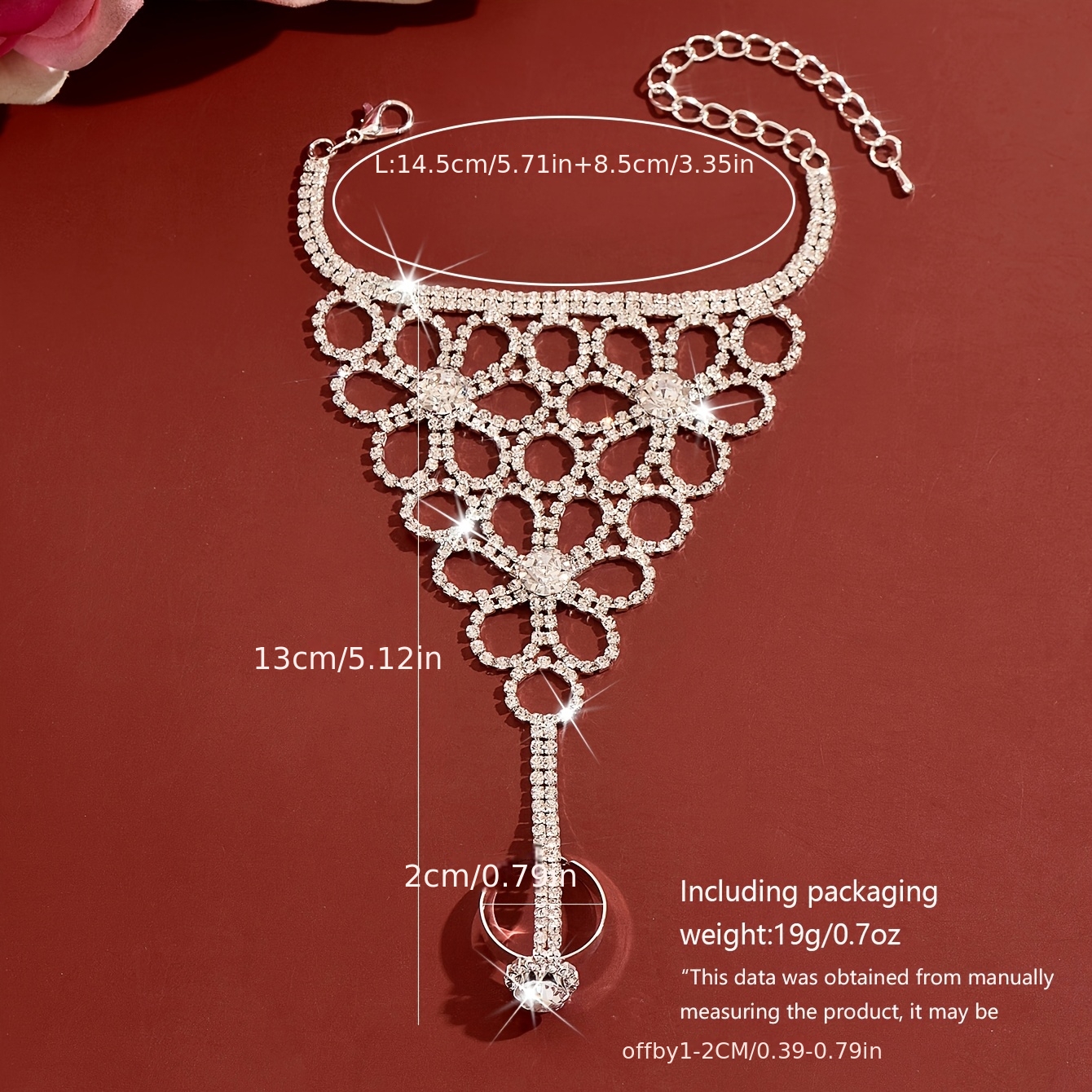 Elegant Women’s Fashion Interlocking Rhinestone Bracelet