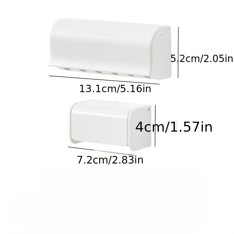TEMU Set porta spazzolini da da parete, 6 scomparti e 2 scomparti per carte con dimensioni multiple degli , porta spazzolini adesivo senza foratura,