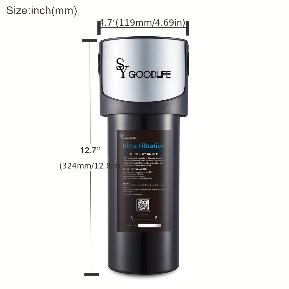 Image of Sygoodlife Under-sink Filter, 0.01- Pore Size, Removes And Off-flavors, Minerals