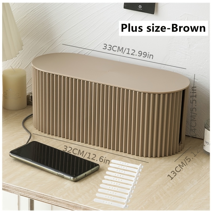 TEMU Plus Size The Power Socket Storage Box Makes The Desktop And Cleaner