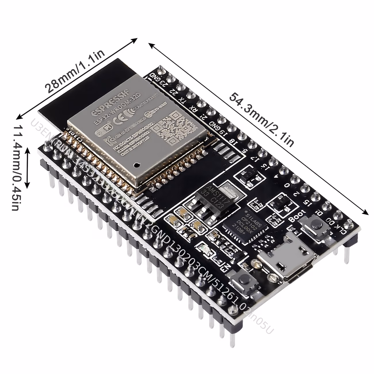 לוח פיתוח esp32 עם מודול דו-ליבתי -32d, לוח מיקרו usb חסכוני באנרגיה תואם ל-iot, רובוטיקה, אוטומציה - ללא צורך בהרכבה, מוכן לשימוש פרטי מוצר 6