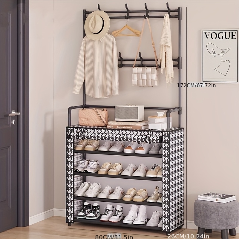 Multi-Layer Shoe Display Rack for Retail, a Easy Home Entryway Shoe Cabinet with Large Capacity And Dustproof Features