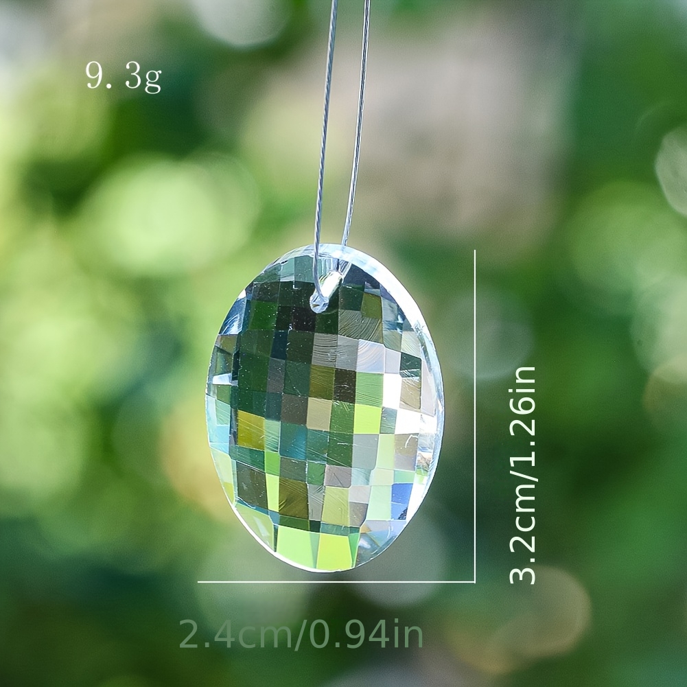Image of Transparent Oval Crystal Prism Pendant, 30mm And 38mm Glass Egg-shaped Chandelier Pendant For Window Decoration Additions