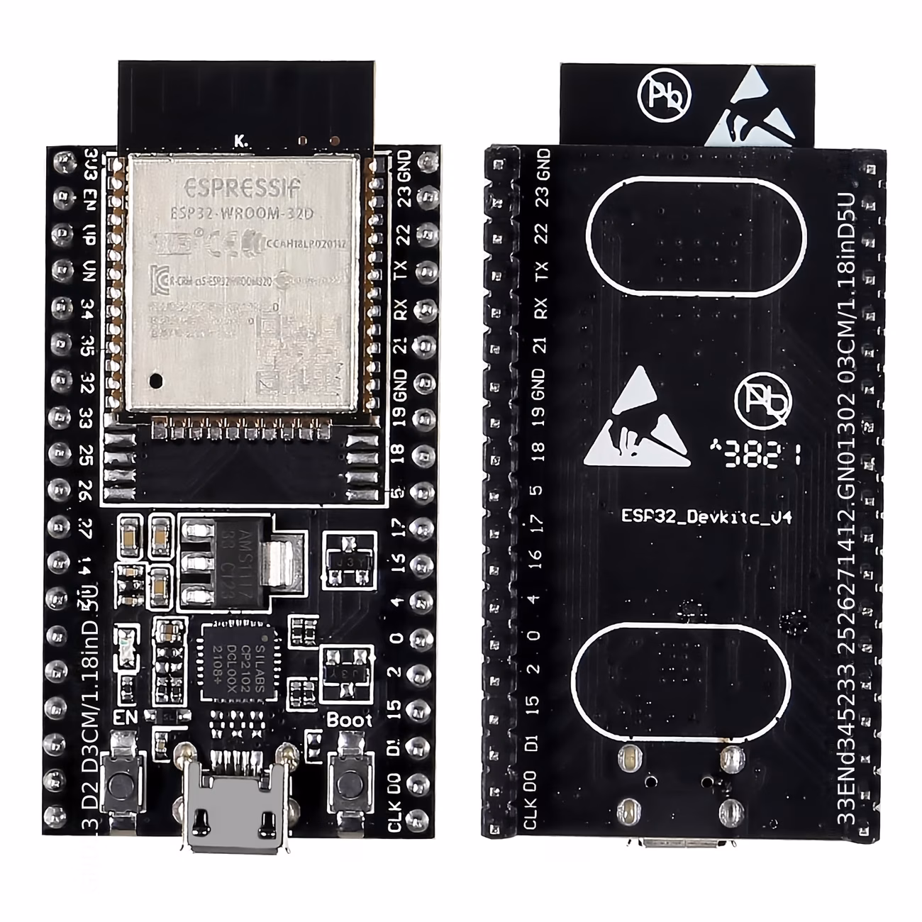לוח פיתוח esp32 עם מודול דו-ליבתי -32d, לוח מיקרו usb חסכוני באנרגיה תואם ל-iot, רובוטיקה, אוטומציה - ללא צורך בהרכבה, מוכן לשימוש פרטי מוצר 2