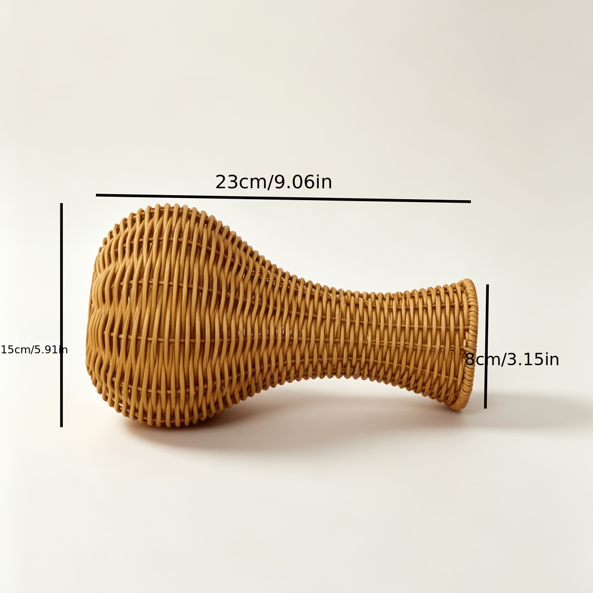TEMU Vintage Hand-woven Rattan Vase, Tabletop Flower Container For Dried Flowers, Pampas Grass And Gypsophila