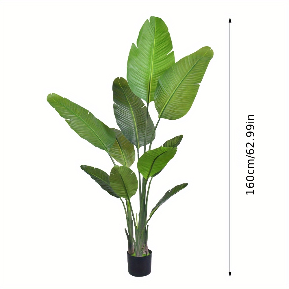 Artificial Bird Of Paradise Plant, Fake Tree With Realistic Leaves And Durable Pots, Adjustment-free Branches Artificial Tree For Indoor Outdoor Home Decor