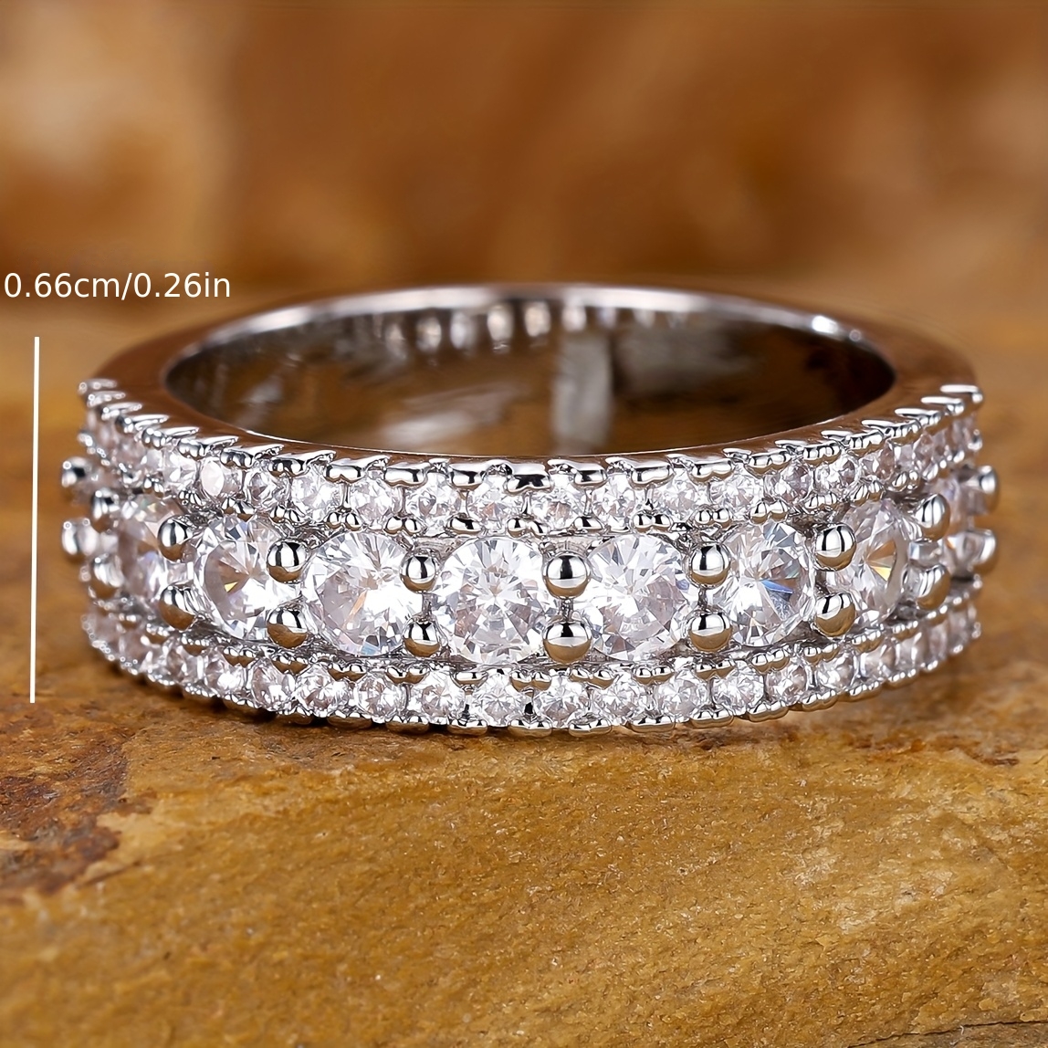 Women's Exquisite Zirconia Inlaid Fashion Ring, Elegant