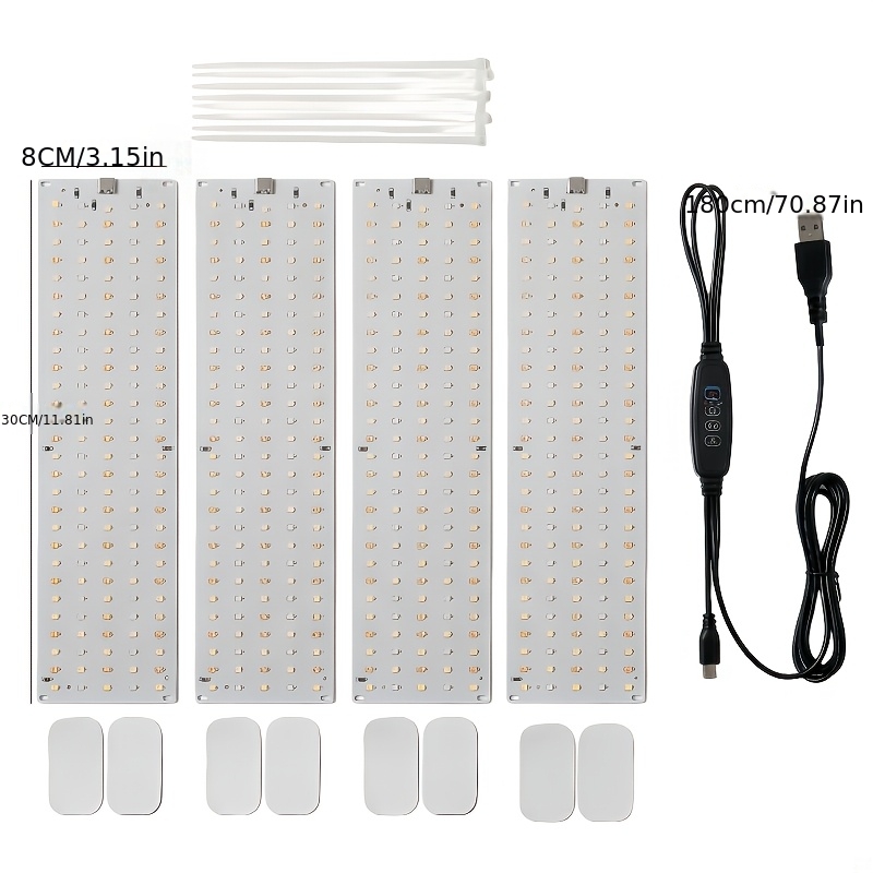 Image of Led Grow Light, Automatic Timing Dimming, Led Grow Light Strip, Usb-powered, Suitable For Greenhouse Plant Growth, Hydroponic Plants, Seedlings, Houseplants