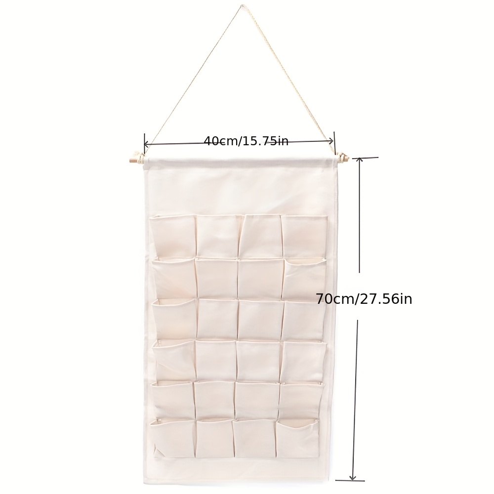 TEMU 24-grid Blank Christmas Advent Calendar Hanging Storage Bags - Reusable Canvas Countdown Bags For Candies, Gifts, And Toys, Serving As Festive