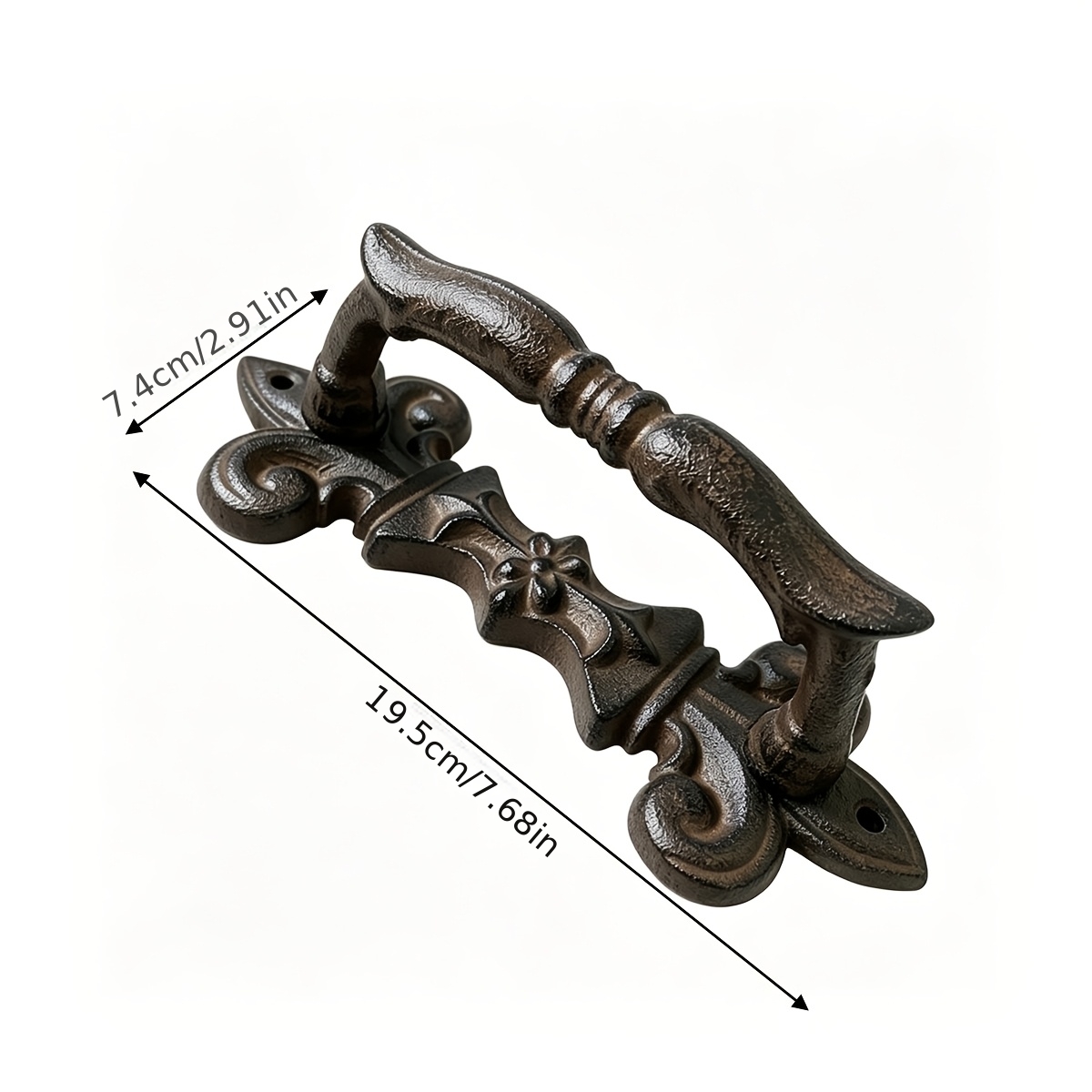 TEMU Poignée de porte vintage en fonte , bouton de porte en bronze antique vieilli, poignée de style rétro européen pour portes en bois, armoires