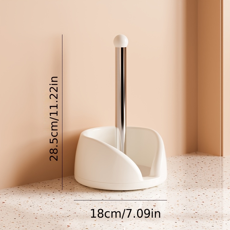 1pc stainless plastic rotating kitchen paper towel holder countertop organizer space saving rotator roll dispenser with hygienic   access compatible with napkins cling film   tape free for office Product details 2