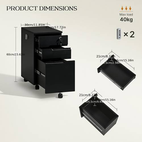 mobile filing cabinet 3 drawers with lock and wheels under desk lockable file cabinet with suspension file hanging rails for a4 letter legal anti tilt office unit