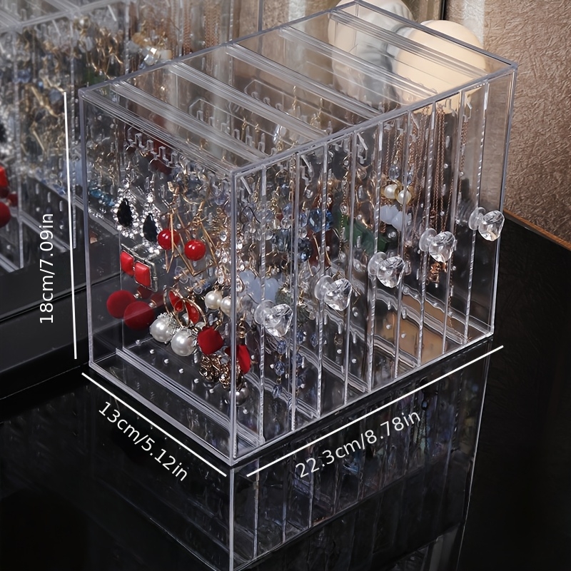1pc transparent jewelry organizer with hanging display stand   earrings necklaces bracelets accessories storage box dustproof design ideal gift for valentines day christmas father s day halloween best present for     Product details 1