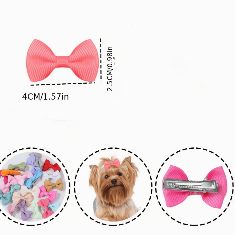 8 12pcs of new macaron colorful puppy hair clips fashionable and   bows dog grooming accessories small dog pet supplies colors are random Product details 3