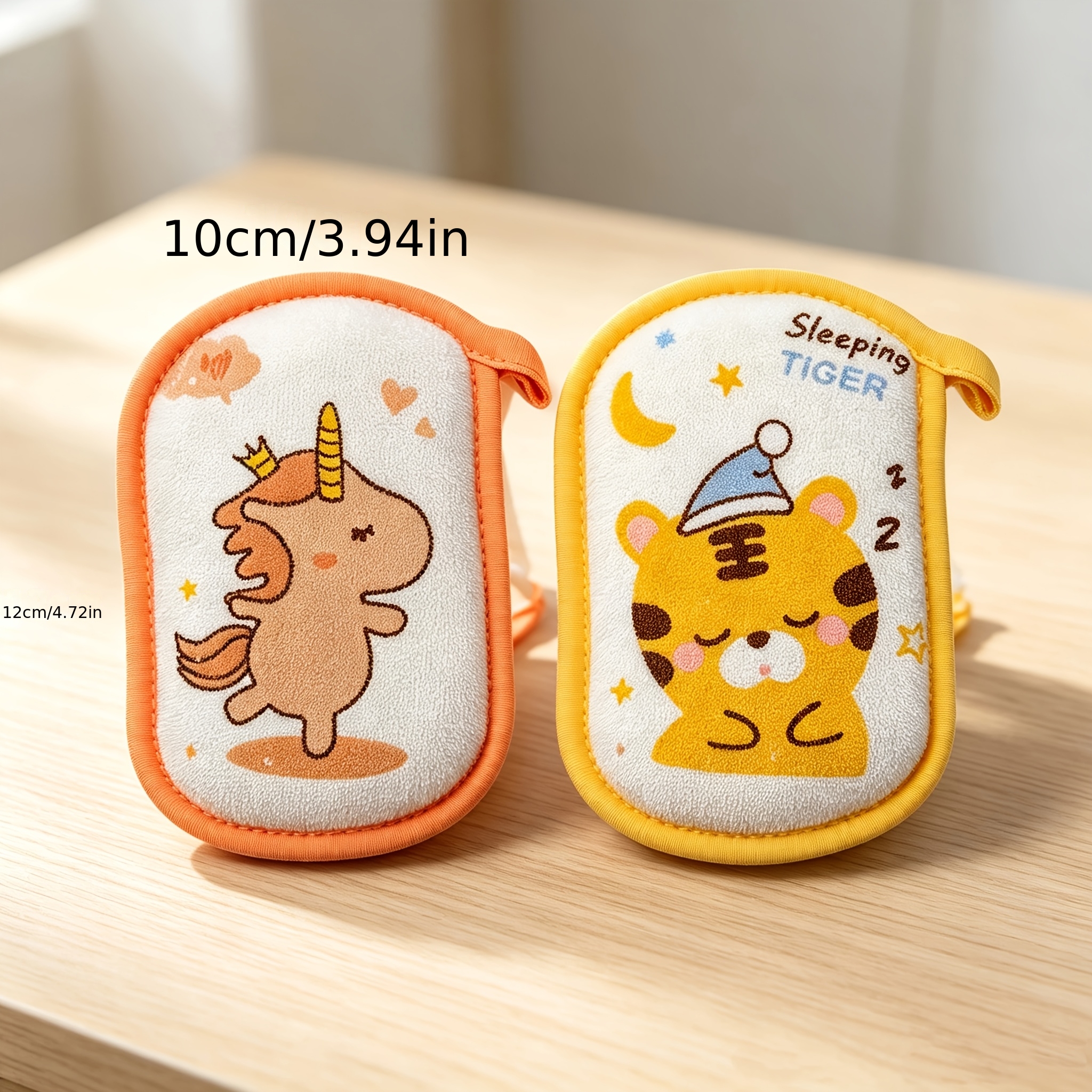 Dual-Sided Printed Bath Scrubber Set, 2pcs