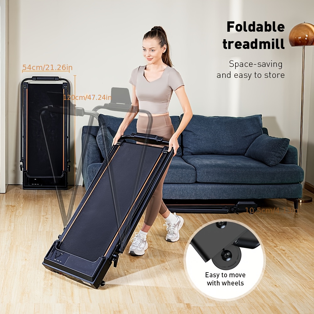 Electric Treadmill-15°, Portable Walking Treadmill Placed Under The Table, Ultra-thin Machine, LCD Display, Suitable For Home Office Fitness, No Installation Required