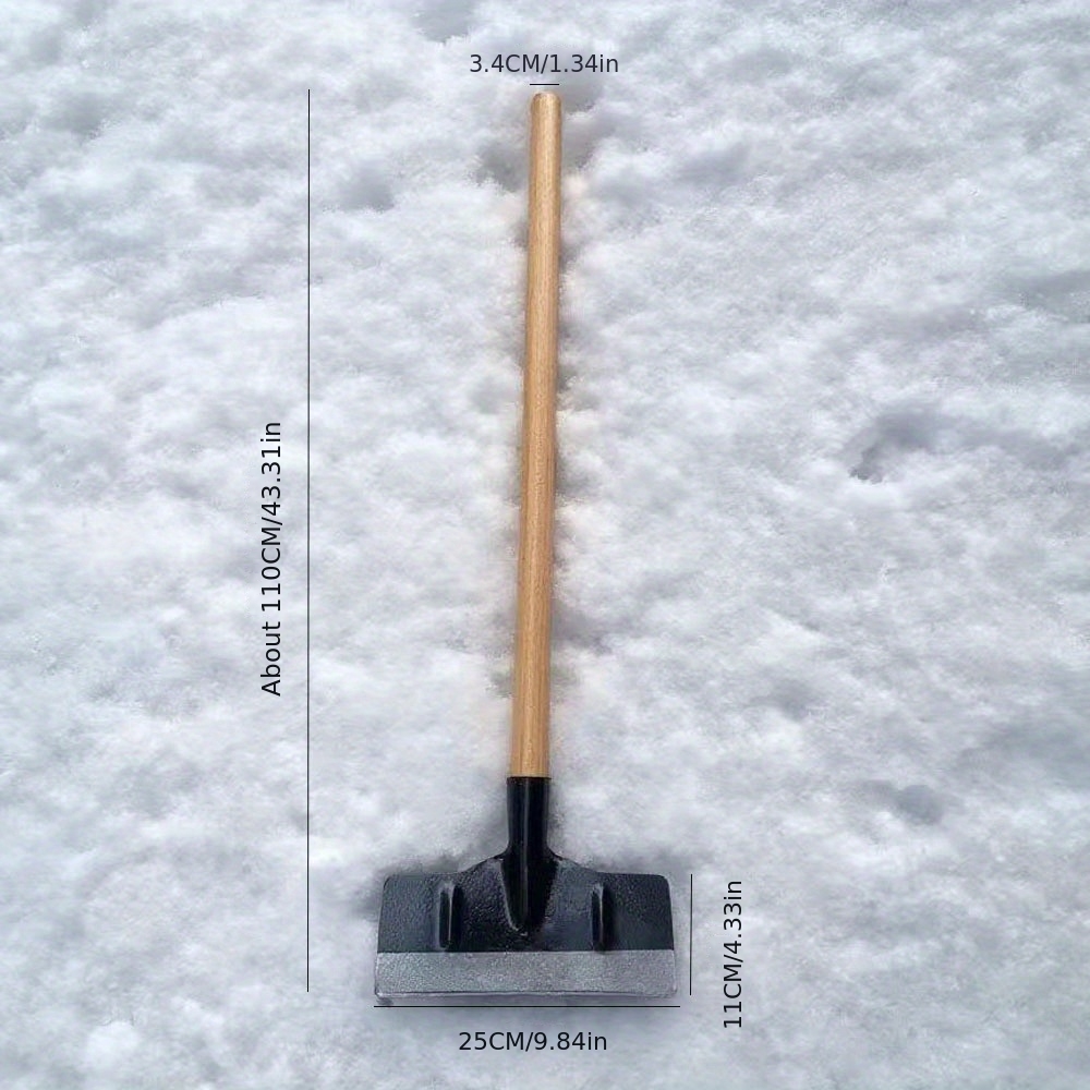 Image of Ice Breaking And Shovel, Steel Snow Shovel - Suitable For Yard And Road Ice And , Outdoor Sports Snow And Ice Removal, Farm Cleaning, Etc. With Wooden Handle