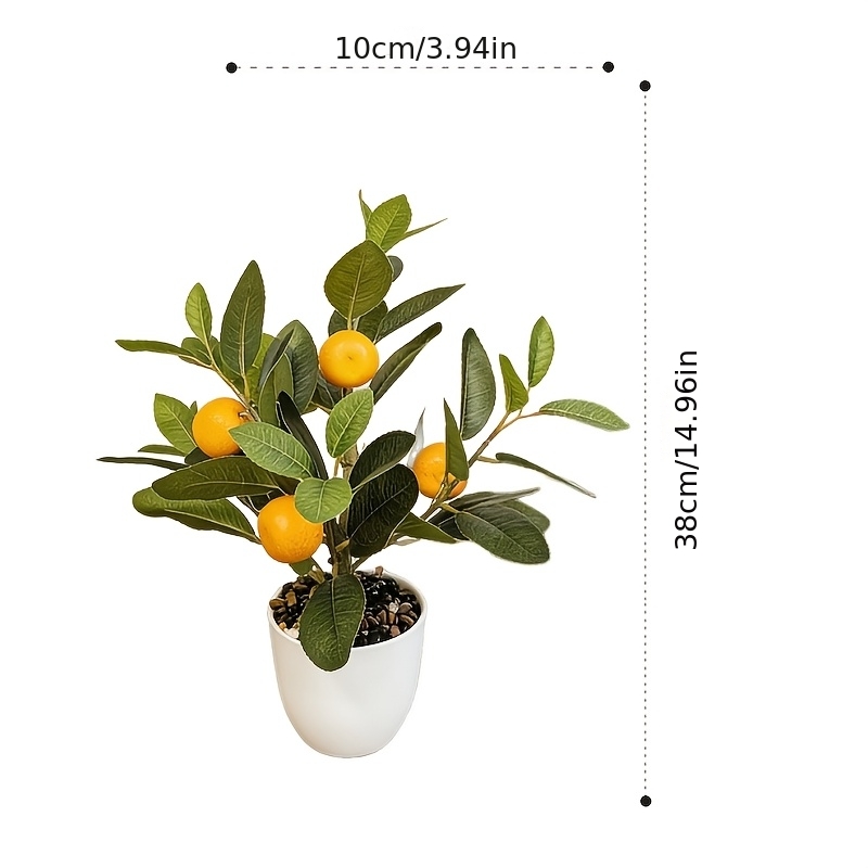 2026 Orange Tree Potted Plant, Elegant Artificial Fruit Tree For Decor, Lifelike Tabletop Ornament For Living Room And Office