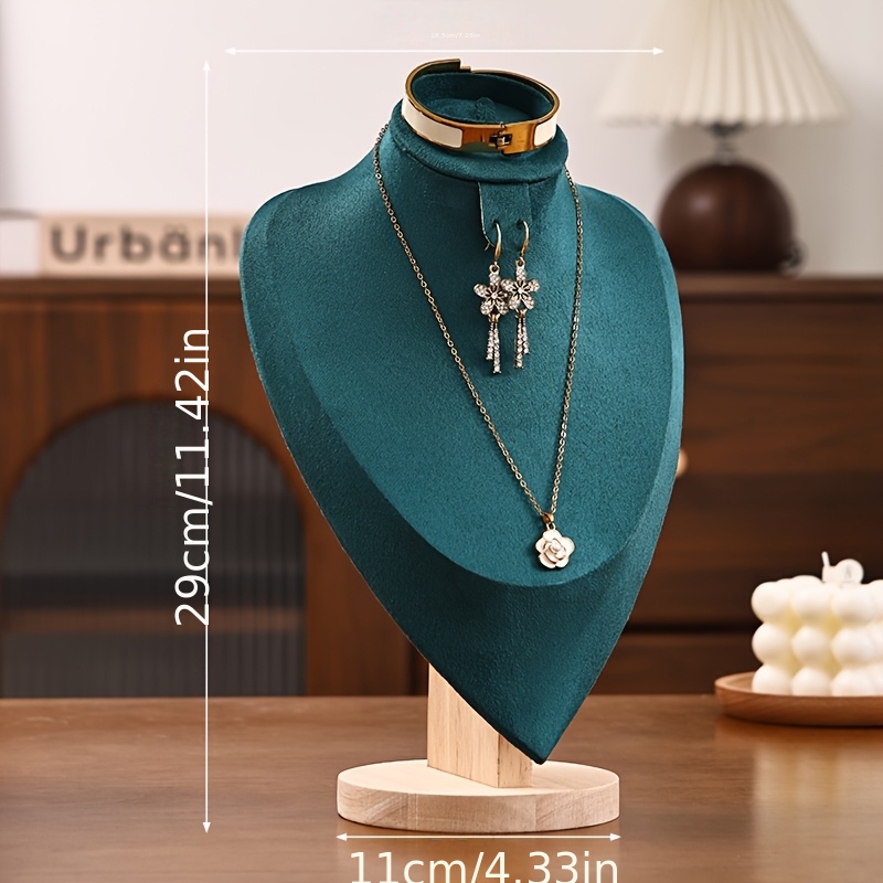 3-in-1 Wood Jewelry Bust Display Stand